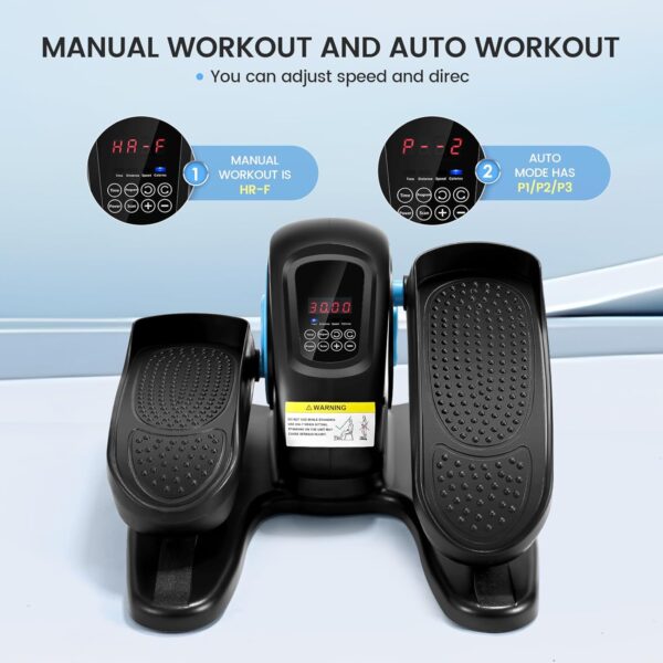 Hlieeosfcn Entrenador elíptico Inteligente, Entrenador de Movimiento, Entrenador de Pedal, con Modo automático y Manual, Pantalla LCD; Grandes Pedales Anti-Deslizamiento. Paso para los Movimientos de - Image 6