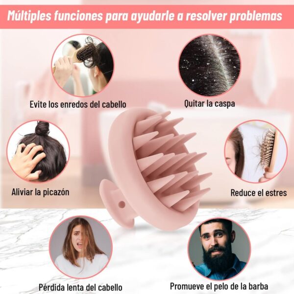 RONAN. Cepillo de Champu - Cepillo Masajeador Cuero Cabelludo - Masajeador Capilar - Cepillo Exfoliante Capilar Pelo Húmedo y Mojado - Masajeador Cabeza Crecimiento Capilar - Limpieza y Sequedad - Image 4