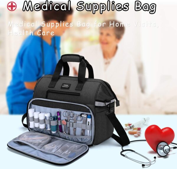 CURMIO Botiquín de Primeros Auxilios, Maleta de Primeros Auxilios, Bolsa para Emergencias, Multiusos, Ligero, (Sola Bolsa, Patente Pendiente), Negro - Image 7