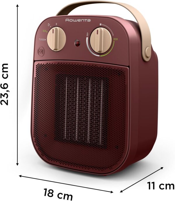 Rowenta My Nomad, Calefactor potente, Modo turbo 1800W, Modo Eco 900W, Diseño compacto, Silencioso, Fácil de transportar, SO8231F0 - Image 6