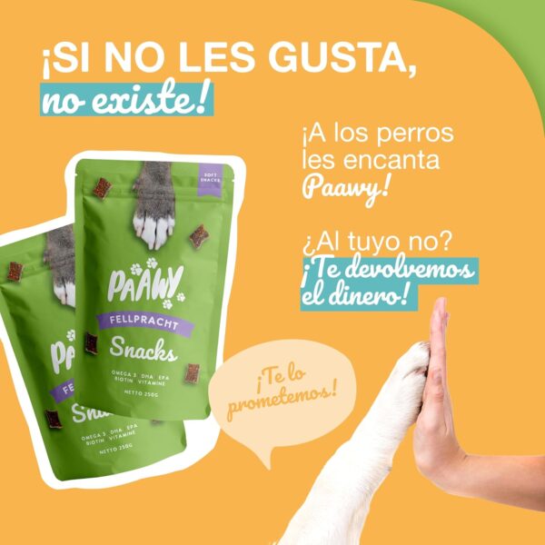 Paawy Resplandor del Pelaje Snacks - Apoya la Piel y el Pelaje de tu Perro - Suplemento alimenticio con Omega3, Biotina y Zinc para el Pelaje - También para picazón, pérdida de Pelo y alergias - Image 4
