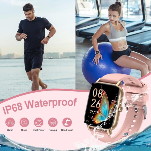 Nerunsa Reloj Inteligente Hombre Mujer con Llamadas, 1,85" Smartwatch 100+ Modos Deportivos, Pulsómetro, Monitor de Sueño, Pulsera Actividad Impermeable IP68 Reloj para iOS Android, Oro Rosa - Image 7