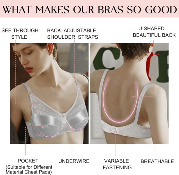 Vollence Sujetador de Bolsillo de Silicona con Forma de Pecho Sujetador de Pechos Falsos para Mastectomía Prótesis para Travestis, Cancer CD, para Realizar Cosplay - Image 5