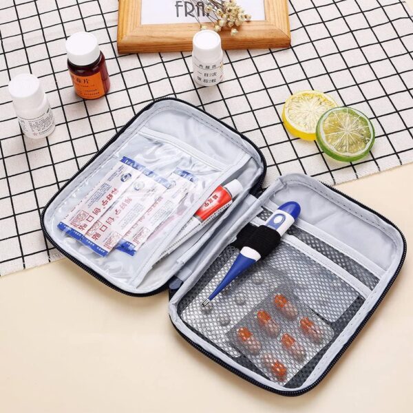 Kit De Primeros Auxilios De Viaje Portátil, Mini Botiquín de Medicina, Bolsa Médica Vacía, Rojo - Image 5