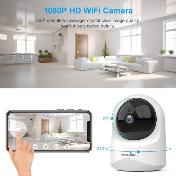 wansview Cámara IP WiFi, 2K Cámara Vigilancia WiFi con Visión Noturna Detección de Movimiento, Audio Bidireccional, Compatible con Alexa, Cámara de Seguridad Bebé Mascotas, Q6 - Image 3