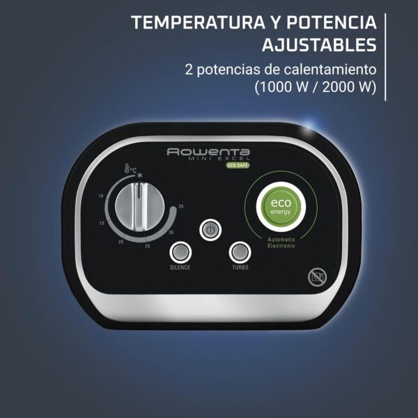 Rowenta Mini Excel Eco Safe - Calefactor bajo consumo cerámico de rápido calentamiento, potencia regulable de 1.000 W o 2.000 W, termostato, función Eco, calefactor silencioso solo 50 dBA, SO9266 - Image 4