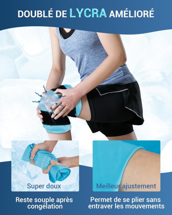 Comfytemp Bolsa de Hielo para Aliviar el Dolor de Rodilla, Terapia de Frío Caliente Reutilizable Gel Frio para Lesiones en La Rodilla, Hinchazón, Esguinces, Cirugía de Reemplazo de Rodilla - Image 6