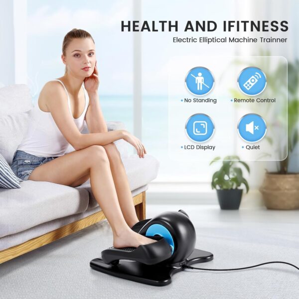 Hlieeosfcn Entrenador elíptico Inteligente, Entrenador de Movimiento, Entrenador de Pedal, con Modo automático y Manual, Pantalla LCD; Grandes Pedales Anti-Deslizamiento. Paso para los Movimientos de - Image 8