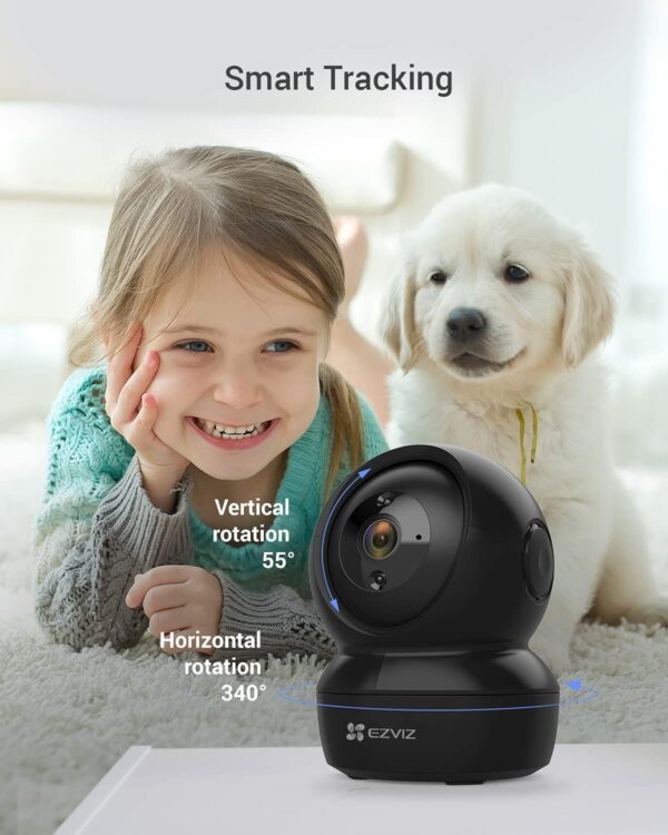 EZVIZ Cámara Vigilancia WiFi Interior 360º, 1080P Camara Vigilancia Bebe/Mascotas, Visión Nocturna, Audio Bidireccional, Detección de Movimiento, Control Remoto, Compatible con Alexa, C6N Negro - Image 4