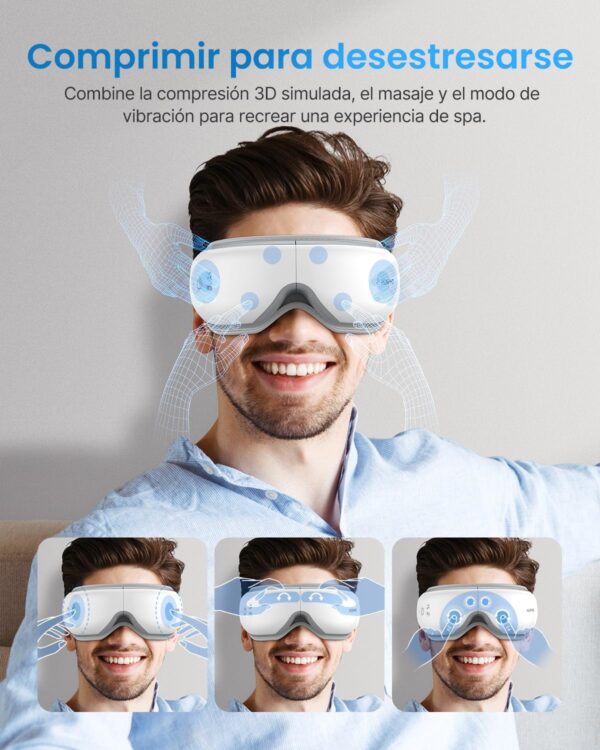 RENPHO Eyeris 1- Masajeador de ojos con calor, Música Bluetooth, Masaje vibratorio,Plegable masajeador ocular para aliviar la tensión ocular Ojos secos Mejorar el sueño regalo dia de la madre - Image 4