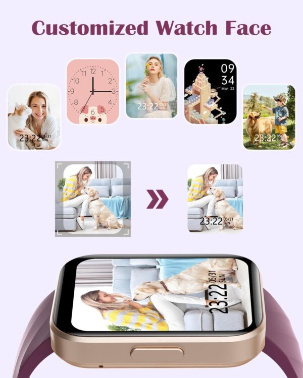 RUIMEN Reloj Inteligente Mujer Hombre con Llamada,1,85" Smartwatch con Pulsómetro,Podómetro,Oxímetro,Monitor Sueño,Esfera de Reloj Personalizada,Impermeable IP68 Pulsera de Actividad para iOS Android - Image 4