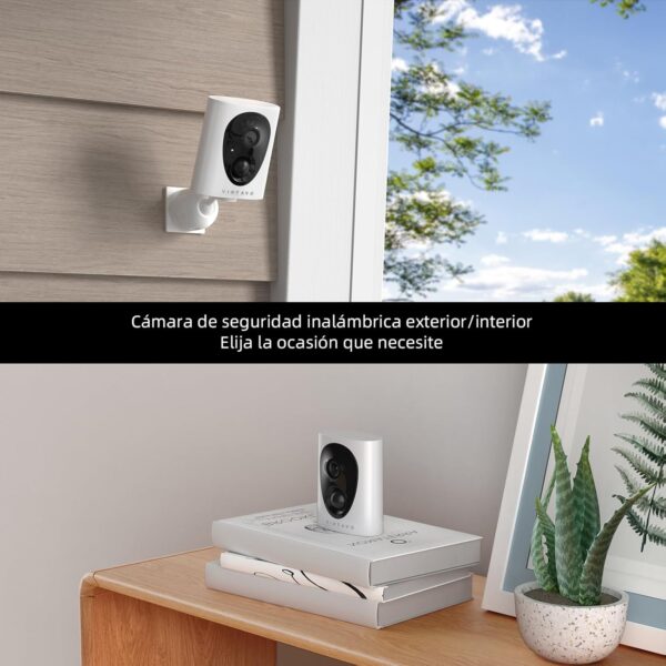 virtavo 2K Camara Vigilancia WiFi Exterior/Interior sin Cables batería Recargable, QHD, IA para detección, Larga duración en Espera, visión Nocturna en Color, detección de Movimiento PIR - Image 3
