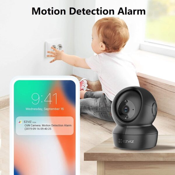 EZVIZ Cámara Vigilancia WiFi Interior 360º, 1080P Camara Vigilancia Bebe/Mascotas, Visión Nocturna, Audio Bidireccional, Detección de Movimiento, Control Remoto, Compatible con Alexa, C6N Negro - Image 9
