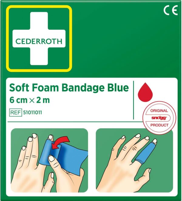 CEDERROTH - Vendaje de espuma suave (200 x 6 cm), color azul - Image 2