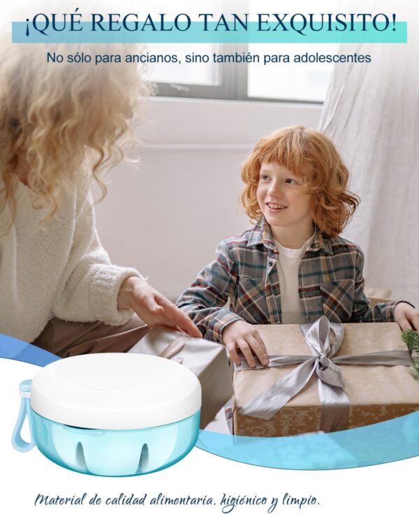 Caja Ferula Dental, Caja Dentadura Postiza, Caja Aparato Dental Portátil a Prueba de Fugas, Kit de Limpieza de Dentaduras Postizas con Cepillo Limpiador, Colador y Espejo - Image 6