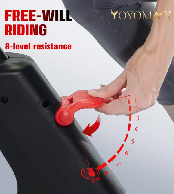 yoyomax Bicicleta estática, bicicleta estacionaria, bicicleta de interior/bicicleta estática magnética - Máquina de bicicleta estática de fitness con cómodo cojín de asiento y pantalla digital con - Image 6