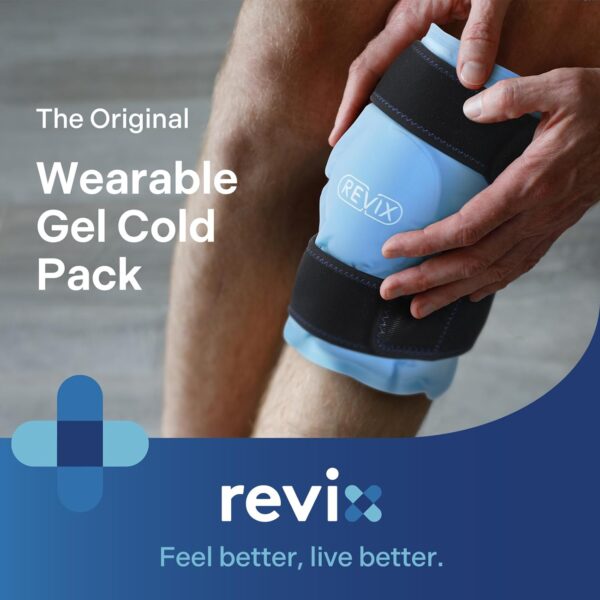 REVIX Paquete de Hielo para Alivio del Dolor de Rodilla, Envoltorio de Gel Frío Reutilizable para Lesiones en las Piernas, Hinchazón, Cirugía de Reemplazo de Rodilla, Terapia de Compresión Fría - Image 2