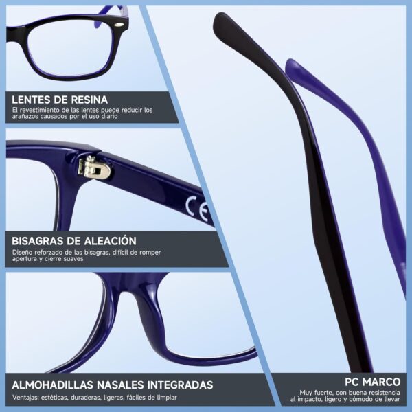 NEW VISION Gafas Presbicia Hombre, Gafas Lectura Iman, Estilo CláSico, Marcos Ligeros, ProteccióN UV400 Gafas De Lectura, Gafas Para Ordenador Hombre Mujer NV056(+1.50,Violeta) - Image 6