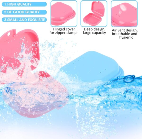 2 Piezas Caja ortodoncia,Caja Protesis Dental,Caja de dientes para proteger los dientes con agujeros de ventilación,Compactos y Duraderos para Guardar y Proteger Aparatos Ortodónticos,Dentaduras - Image 3