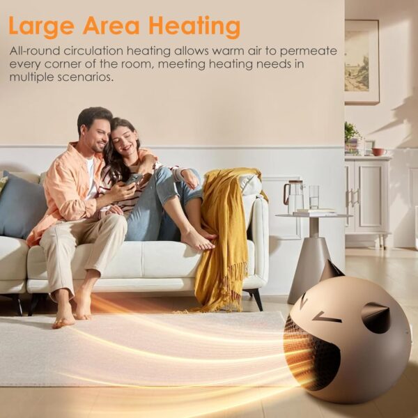 Bwaliffury Mini Calefactor Eléctrico Cerámico, 450W Calefactor Eléctrico Bajo Consumo, Calentador Silencioso, Protección del Sobrecalentamiento, Calentamiento Rápido, Para Casa, Oficina - Image 3