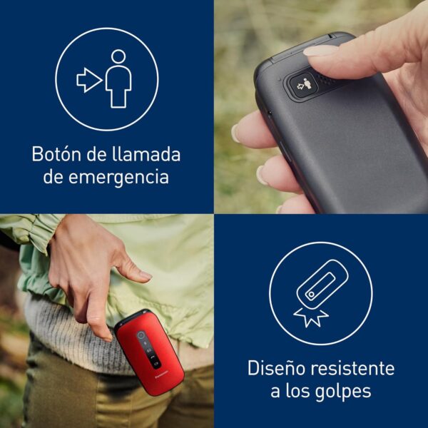 Panasonic KX-TU550EXR 4G Essentials Clamshell Teléfono Móvil para Personas Mayores, Cámara de 1.2 MP, con Pantalla Grande de 2.8", 300 Horas de Tiempo en Espera, Rojo - Image 5