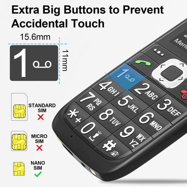 Easyfone Prime-A6 gsm Teléfono Móvil para Personas Mayores con Teclas Grandes y botón SOS, Fácil de Usar Móviles para Ancianos con Base cargadora (gsm) - Image 2