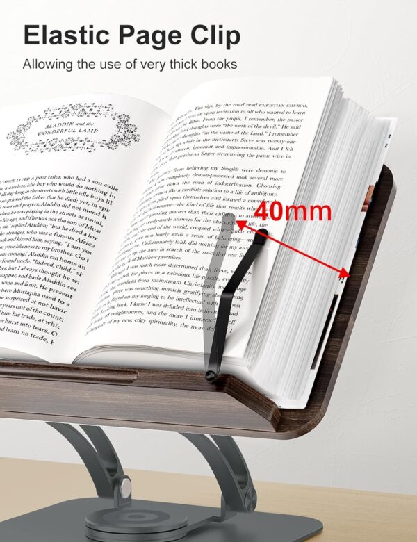 Tounee Soporte de Libro para Lectura con base giratoria de 360°, Elige para los lectores-Gris - Image 8