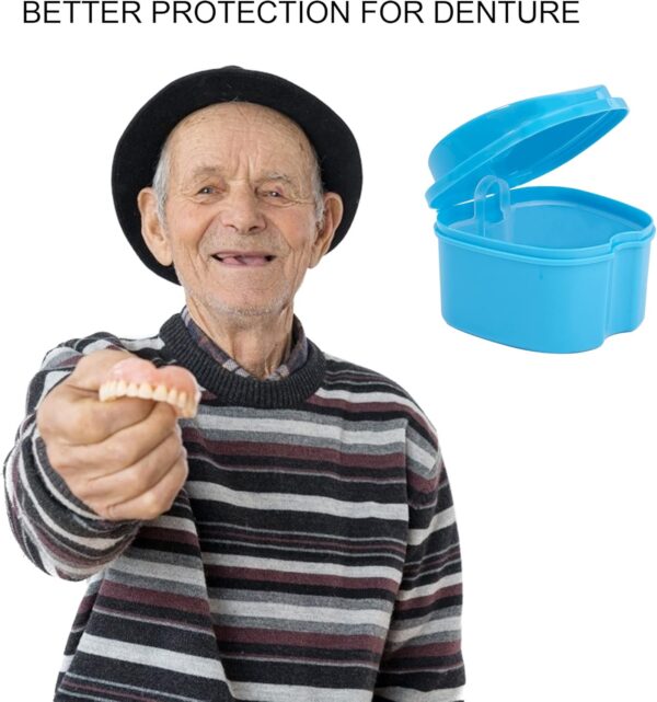 Caja de Dentadura Postiza Caja de Baño Estuche para Dentadura con Colador para Dientes Falsos Almacenamiento Remojo Limpieza - Image 4