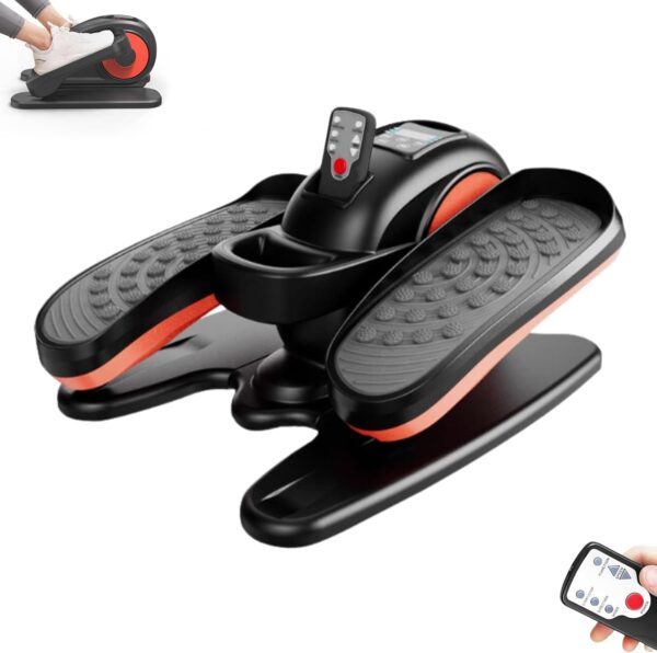 Pedaleador Eléctrico. Ejercitador de Pedales. Entrenador Elíptico para Mayores y Adultos. Mini Elíptica Antideslizante, Bidireccional con 5 Velocidades. Stepper Elíptico Portátil para Casa, Oficina.