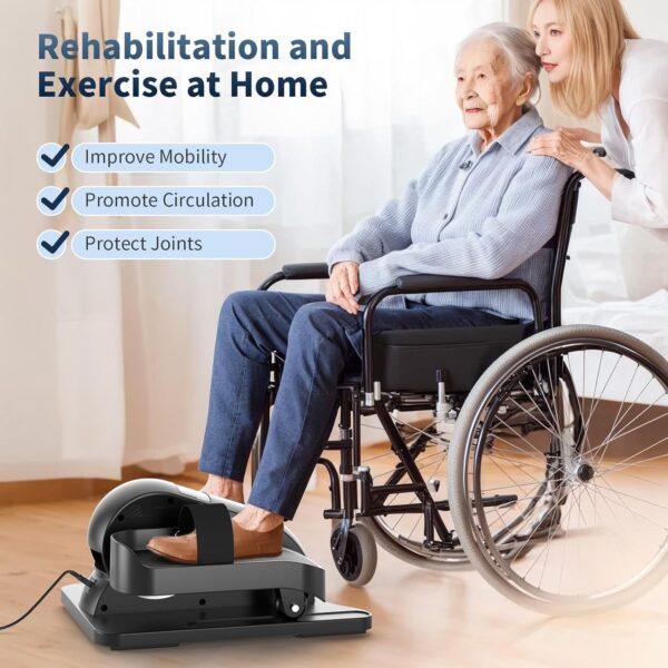 HOFTME Mini Eliptica Electrica,Pedales Estaticos Personas Mayores,Pedaleador Electrico,Ejercitador de Piernas Para Anciano,Elíptica Portátil Ultra Silenciosa,Bicicleta Eliptica Fitness Para Casa - Image 2