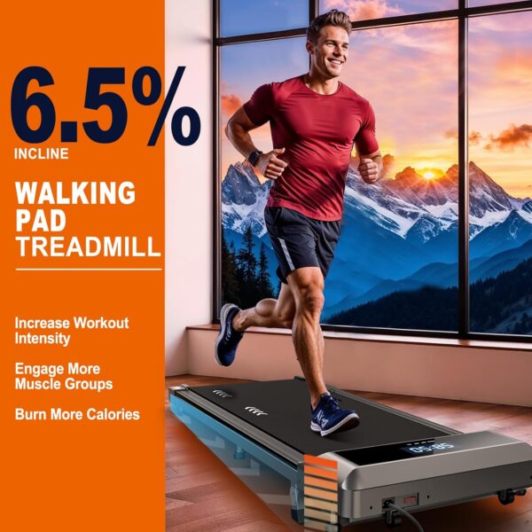MettleMatic Cinta de Correr Plegable - Inclinación del 6.5%,Walking Pad con Motor de 2,25 CV, Control Remoto,Compatible con la aplicación,100% Premontado,Garantía de 2 Años - Image 2