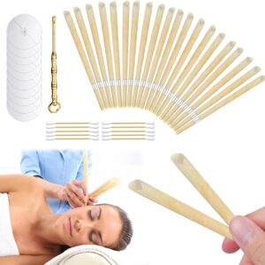 KAYEF Kit de 20 velas para eliminar la cera de los oídos, velas para limpiar lo...