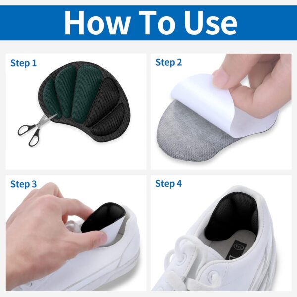 Sibba 3 Pares de Almohadillas para Zapatos con Inserciones Relleno Protectores para el Ajuste Apretado A Grande Botas Sueltas Cojín Plantillas Para Mujer Hombre Salud Productos Cuidado Pies Negro - Image 4