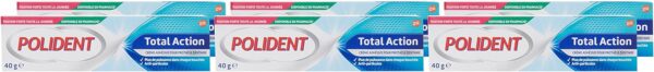 Polident - Crema fijadora de protección de encías, para prótesis dentales parciales o completas, sin sabor, 40 g lote de 6