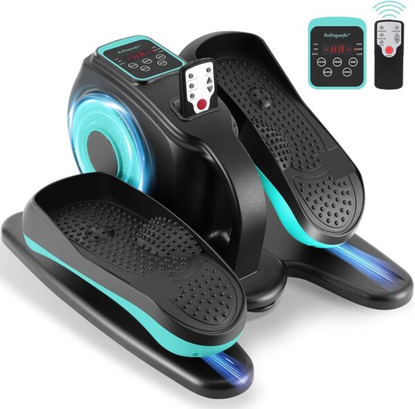 Rollingsurfer Máquina Elíptica Eléctrica con Masaje de Pies Fijo, Máquina Elíptica Bajo Escritorio para Mayores, Entrenador Elíptico Portátil para Adolescentes Adultos