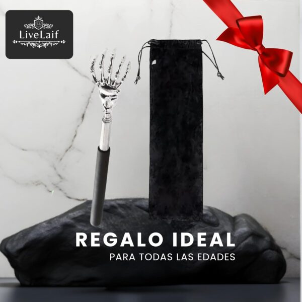 LiveLaif®-Rascador Espalda + Bolsa Terciopelo | Extensible,Ergonómico, Regalos Originales | Back Scratcher Portátil | Masajeador de Espalda Rascador | Ideal personas mayores (GarraNegro+Bolsa) - Image 2