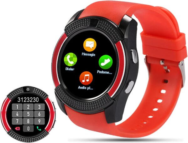 Tipmant Reloj Inteligente Mujer Hombre Smartwatch Pantalla táctil con Ranura para Tarjeta SIM Cámara Podómetro Moviles Baratos y Buenos Pulsera de Actividad para Android Xiaomi Samsung Huawei (Rosa)