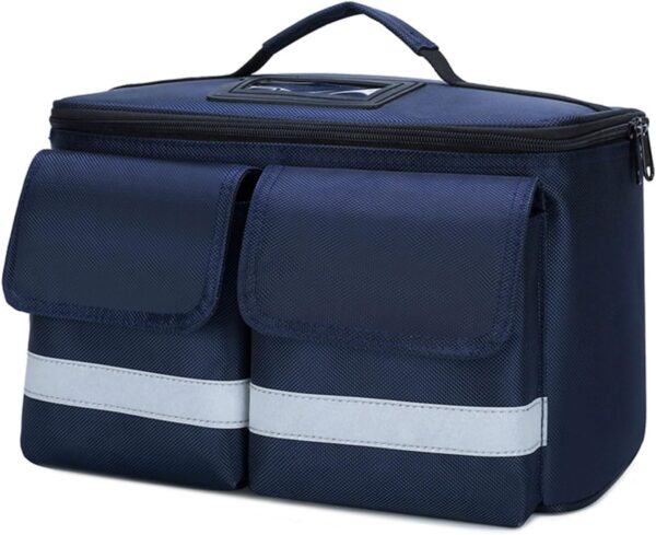Lyirfan Bolsa de botiquines médicos de emergencia familiar,bolsa vacía de alta capacidad,almacenamiento de botellas médicas para emergencias, bolsas médicas portátiles para acampar al aire (Azul)