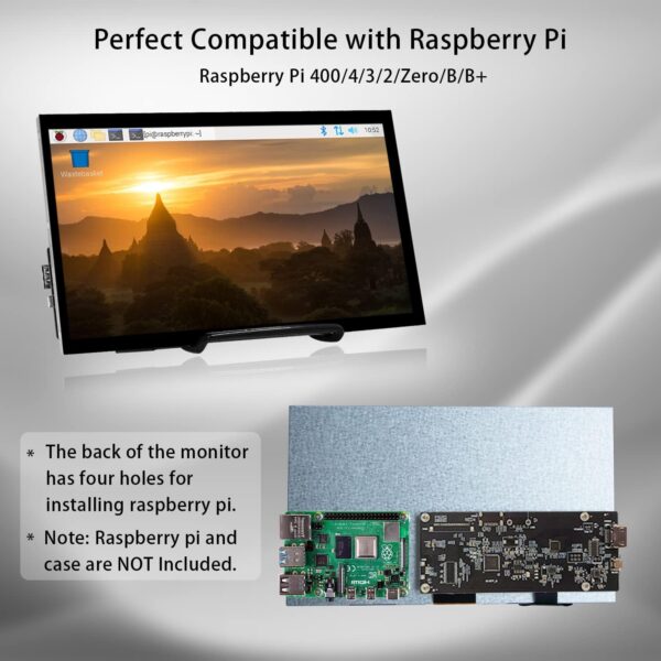 HAMTYSAN 10.1 Pulgadas Raspberry Pi Pantalla Táctil 1024x600, Pequeño Monitor HDMI Portátil con Soporte, Pantalla IPS para Raspberry Pi 400/4/3/2/Zero/B/B+ Jetson Nano Win11/10/8/7 - Image 7