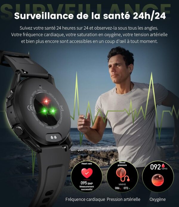 LIGE Reloj inteligente militar para hombre con función de teléfono, reloj de fitness 100+ modos deportivos, IP68 resistente al agua/frecuencia cardíaca/monitor de sueño, reloj inteligente para hombre, - Image 4