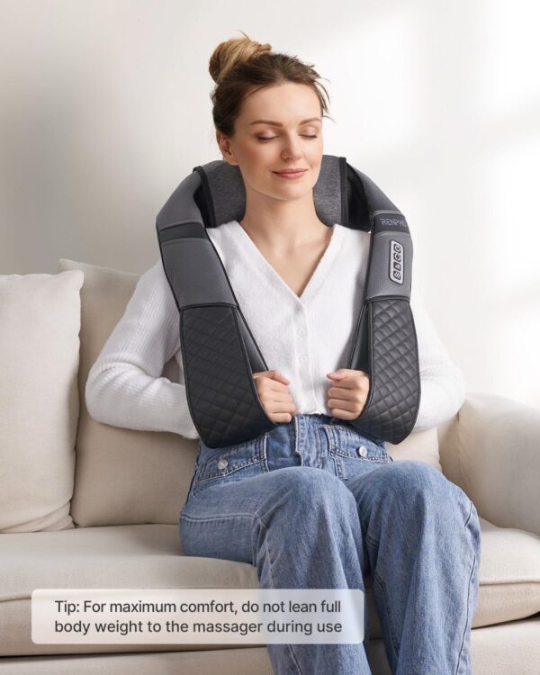 RENPHO Masajeador de Cuello y Hombros con Calor, Shiatsu Masajeador Cervical y Espalda, 3D Rotación, Masaje Eléctrico de Tejido Profundo, Relajación para Cuello y Hombros en Casa, Oficina o Coche - Image 7
