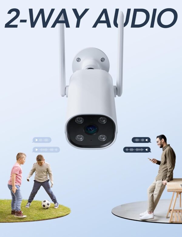 GNCC Camara Vigilancia WiFi Exterior 2K Camaras Vigilancia Domicilio WiFi con Visión Nocturna, Alarma Detección Movimiento, Grabación 24/7, Audio Bidireccional, IP65 Resistente al Agua, 2.4G, GT1Pro - Image 6