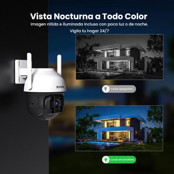 Tenda CH3 Camara Vigilancia WiFi Exterior - Visión Nocturna 30m, 360° PTZ Cámara IP 1080P, Soporte ONVIF CCTV Camera Vigilancia, Detección Movimiento, Audio Bidireccional, IP66, Compatible con Alexa - Image 5