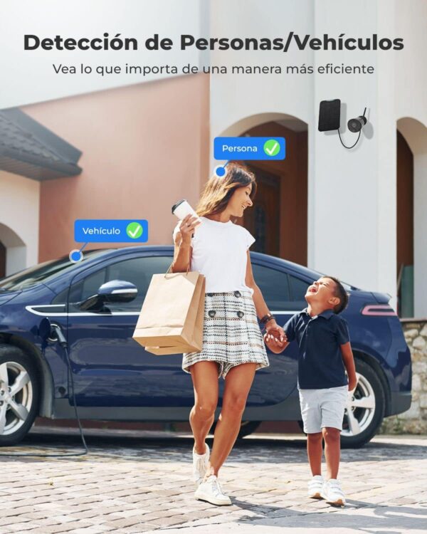 Reolink 3MP Camara Vigilancia WiFi Exterior Batería, Cámara IP de Seguridad Sin Cables con Panel Solar, Detección Humana, Audio de 2 Via, 2K Visión Nocturna, Impermeable, Alexa, Argus Eco (Negro) - Image 3