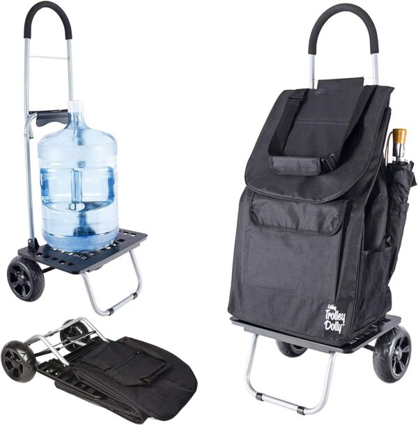 dbest products Bigger Carrito Dolly, Negro de Compras Plegable Carro de comestibles