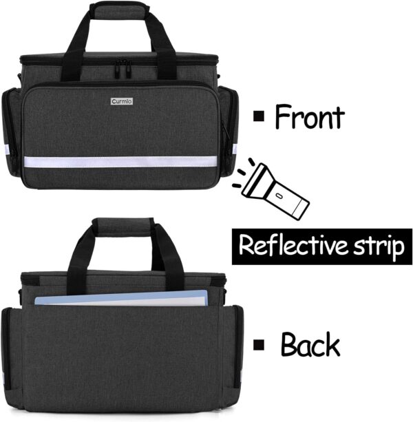 CURMIO Bolsa de Emergencias, Bolsa Médica, Botiquín de Clínica con Divisores Internos y Muchos Bolsillos, Negro - Image 3