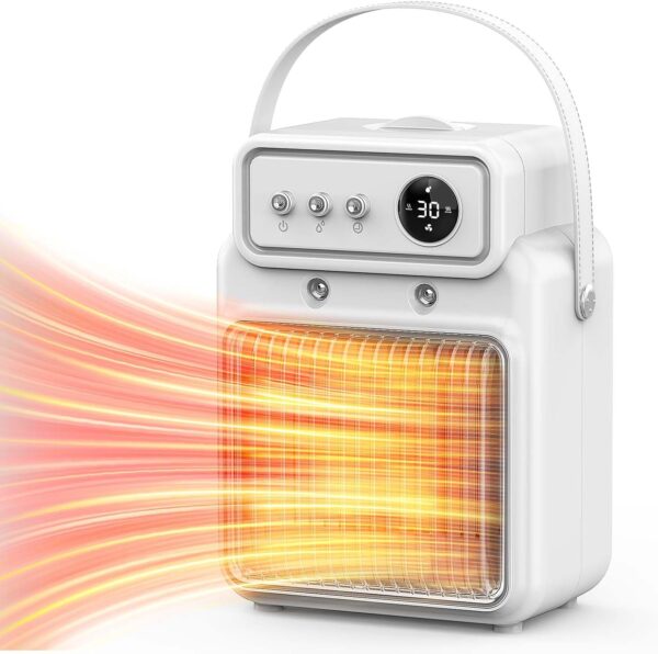 Downy Calefactor Bajo Consumo, 2000W Calefactor Baño Cerámico con 3 Modos Ajustable, Calefactor Electrico para Oficina, Dormitorio
