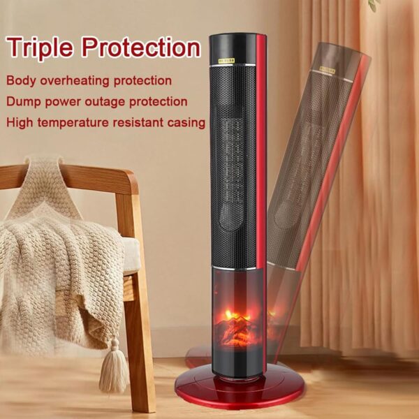 Calentador Eléctrico De Torre, Calentador Cerámico PTC De 2000w con Control Remoto Y Temporizador De 12 Horas, Calentador De Pie Oscilante De 120° para Dormitorios, Salas De Estar, Oficinas - Image 5