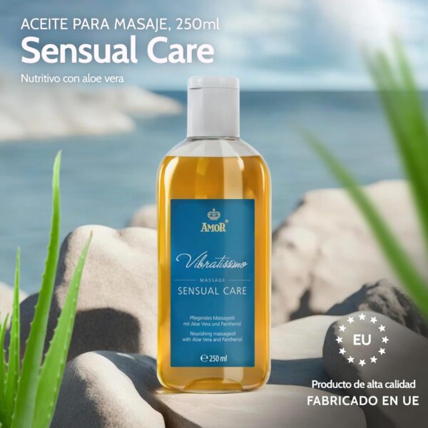 “Sensual Care” de Vibratissimo: aceite de masaje, aceite afrodisíaco, aceite corporal con aloe vera - Image 2