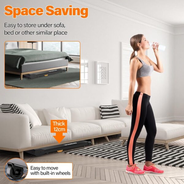 TODO Cinta de Correr, Cinta de Andar eléctrica，Walking Pad, Cinta de Correr para Caminar Debajo del Escritorio, Velocidad Ajustable 1-8 KM/H, Motor de 550W con Mando a Distancia y Pantalla LCD - Image 7